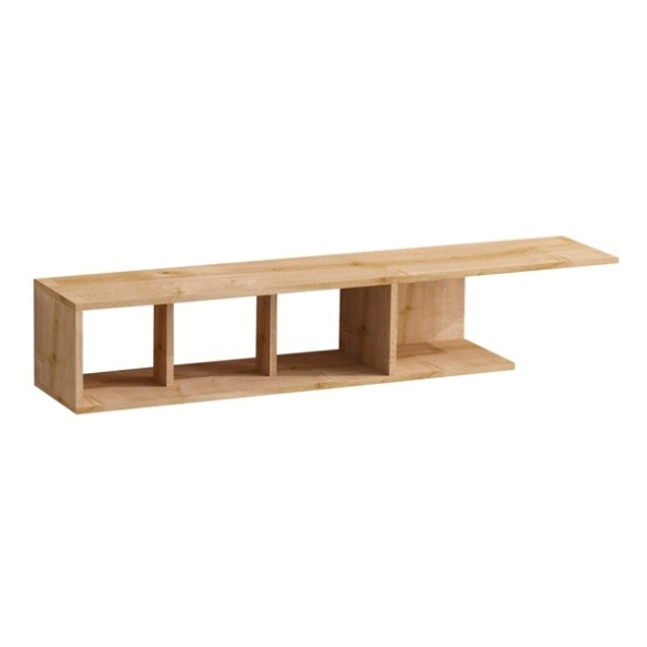 Mobile TV Sospeso 150x24x26 Vani A Giorno Effetto Legno Rovere Pan