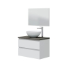 Mobile Bagno Sospeso 80 Cm Con Lavabo Da Appoggio Tokyo Bianco Lucido