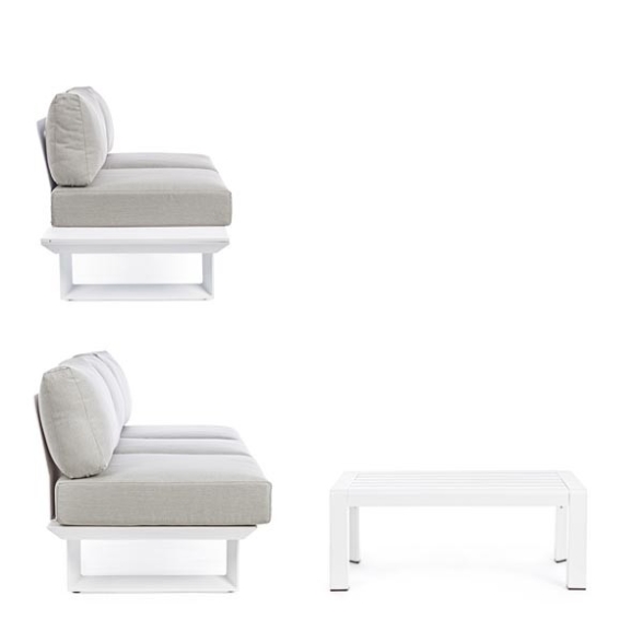 Salotto Angolare Da Esterno In Alluminio Konnor Bianco Bizzotto