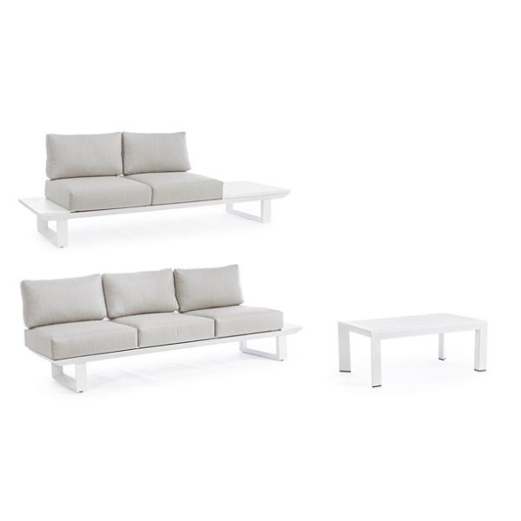 Salotto Angolare Da Esterno In Alluminio Konnor Bianco Bizzotto