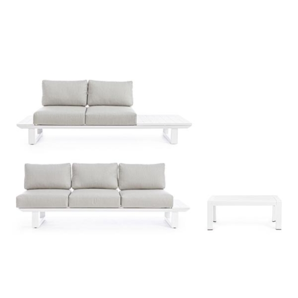 Salotto Angolare Da Esterno In Alluminio Konnor Bianco Bizzotto