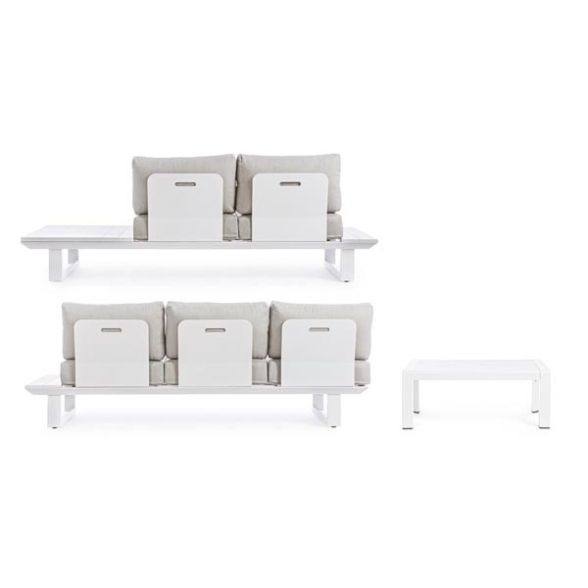 Salotto Angolare Da Esterno In Alluminio Konnor Bianco Bizzotto
