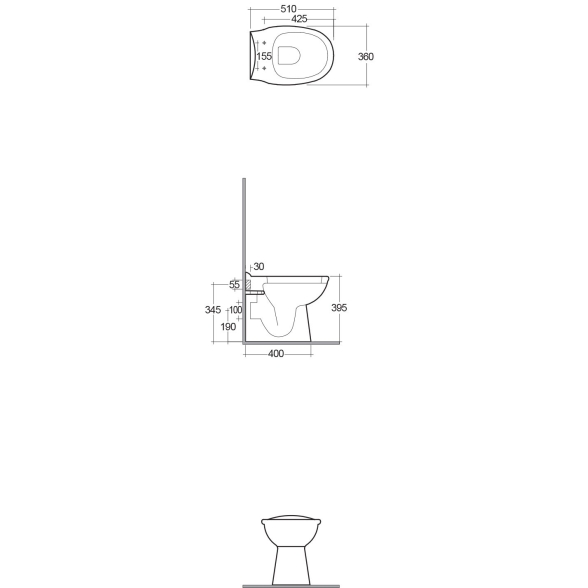 WC filo muro scarico a parete Karla RAK Ceramics KAWC00004-Lovebrico