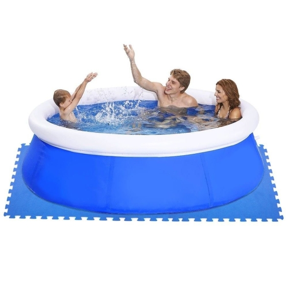 6PZ Tappeto tappetino puzzle morbido per piscina 60X60X0.8 BLU