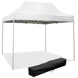 Gazebo richiudibile pieghevole 2 X 2 Bianco ricoperto in PVC impermeabile