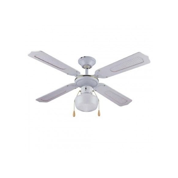 Ventilatore da soffitto 4 Pale 1 Luce D.105 cm 50w BIANCO DA54012