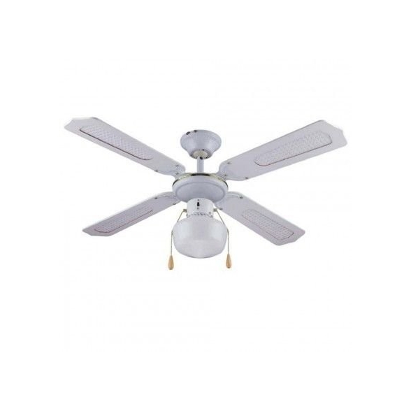 Ventilatore da soffitto 4 Pale 1  Luce D.105 cm 50w colore BIANCO DA54012