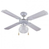 Ventilatore da soffitto 4 Pale 1 Luce D.105 cm 50w BIANCO DA54012