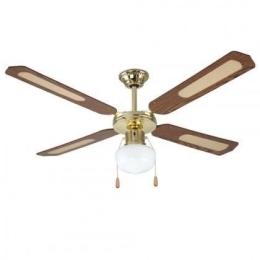 Ventilatore da soffitto 4 Pale 1  Luce D.130 cm 70w colore NOCE DA54011