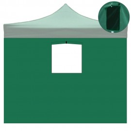 Telo laterale 3x2mt verde impermeabile con finestra per gazebo richiudibile 3x3mt