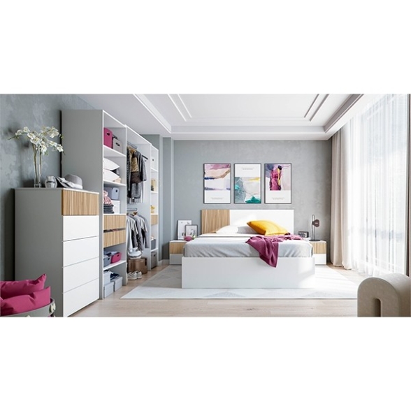Letto Matrimoniale 160x190 Con Testiera E 2 Comodini Ethna