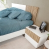 Testiera + 2 Comodini Ethna 0E6070A Bianco Artik Rovere Natur Listato