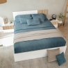 Testiera + 2 Comodini Ethna 0E6070A Bianco Artik Rovere Natur Listato
