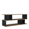 Mobile Porta TV Da Terra Design Moderno 120x35x49 Nero E Noce Piramide