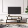 Mobile Porta TV Da Terra Design Moderno 120x35x49 Nero E Noce Piramide