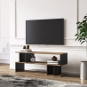 Mobile Porta TV Da Terra Design Moderno 120x35x49 Nero E Noce Piramide