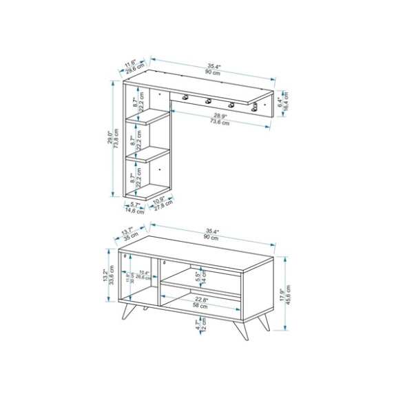Mobile Ingresso Con Appendiabiti E Scarpiera Legno E Antracite Samle