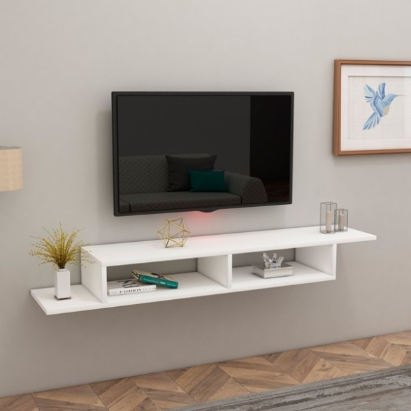 Mobile Porta TV Sospeso 120 Cm Design Moderno Muson Bianco