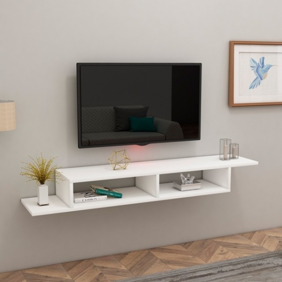 Mobili Fiver Porta TV Evolution 120x40 – Mobile Per TV Fino A 50'', Bianco Frassino, Con Passacavi E Piedini Antigraffio, Made In Italy