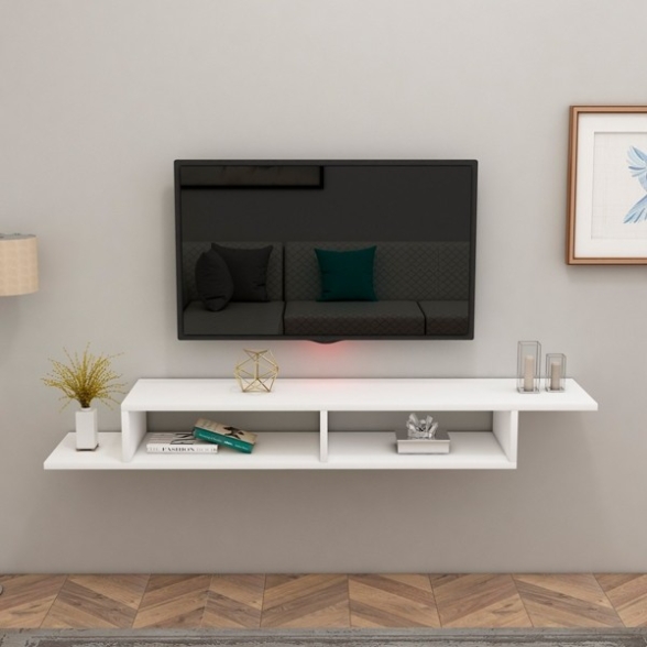 Mobile Porta TV Sospeso 120 Cm Design Moderno Muson Bianco