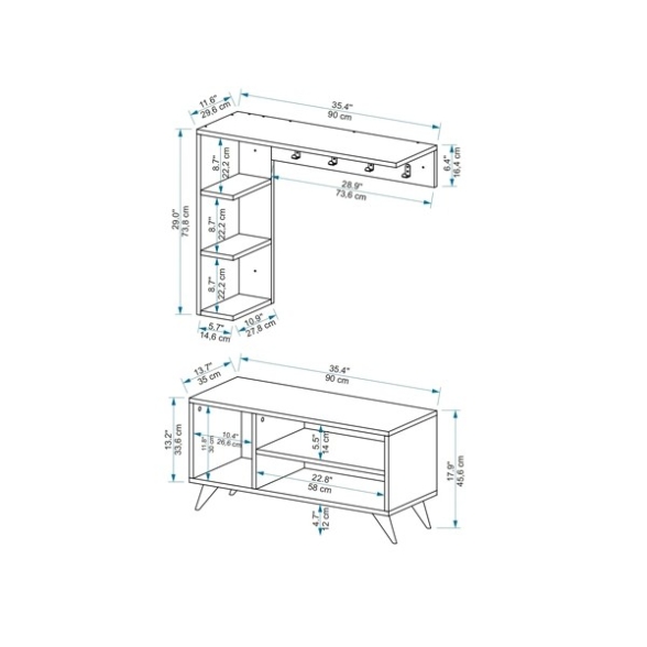 Mobile Ingresso Con Appendiabiti E Scarpiera Legno E Bianco Samle