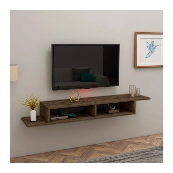 Mobile Porta TV Sospeso 120 Cm Design Moderno Muson Legno Noce