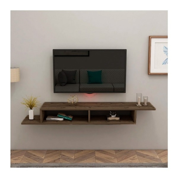 Mobile Porta TV Sospeso 120 Cm Design Moderno Muson Legno Noce