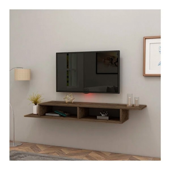Mobile Porta TV Sospeso 120 Cm Design Moderno Muson Legno Noce