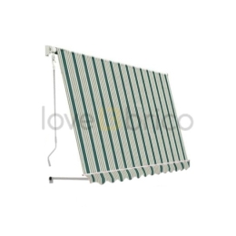 Tenda Da Sole Sangiorgio 200x250 A Caduta Senza Cassonetto Con Braccetti Telo Verde A Righe