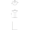 Lavabo 440 x 550 mm con colonna o semicolonna Karla RAK - Lovebrico