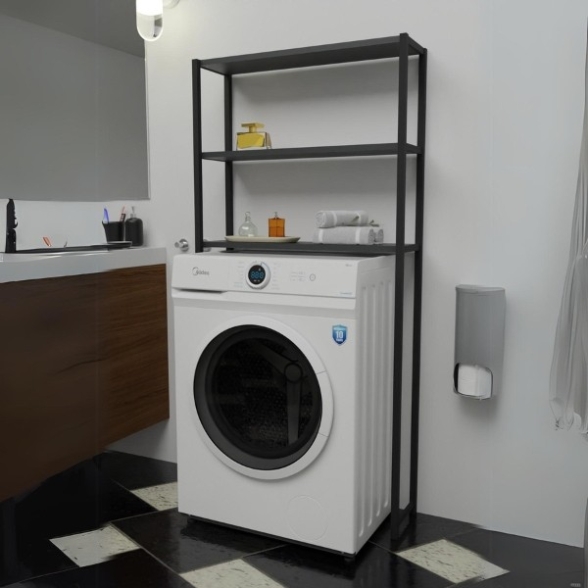 Mobile Coprilavatrice Industrial 70x21x150 Con 3 Ripiani Ida Antracite