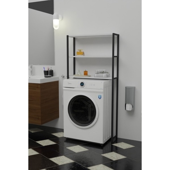 Mobile Coprilavatrice Industrial 70x21x150 Con 3 Ripiani Ida Bianco