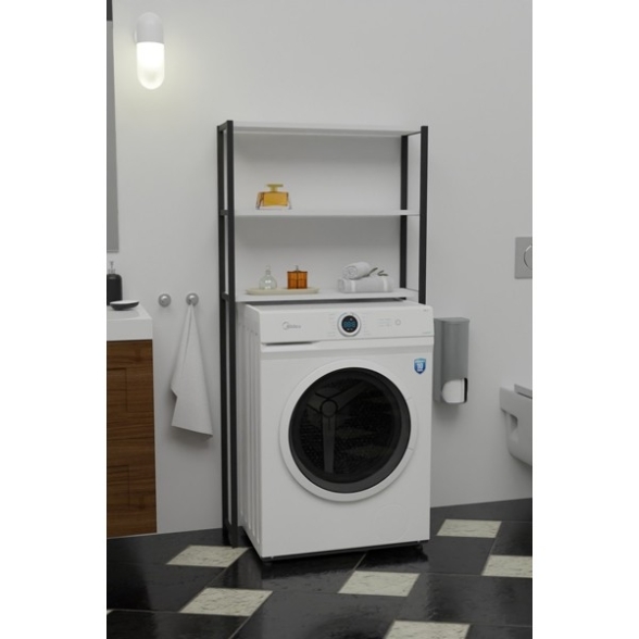 Mobile Coprilavatrice Industrial 70x21x150 Con 3 Ripiani Ida Bianco