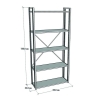 Libreria 5 Ripiani Stile Industrial 88x34x180 Derek Rovere