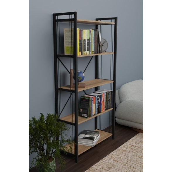 Libreria 5 Ripiani Stile Industrial 88x34x180 Derek Rovere