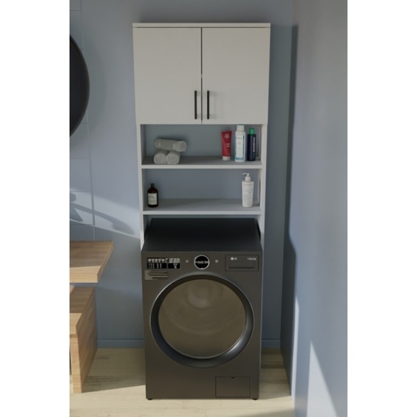 Mobile Coprilavatrice 2 Ante 2 Vani 65x27x185 Window Bianco