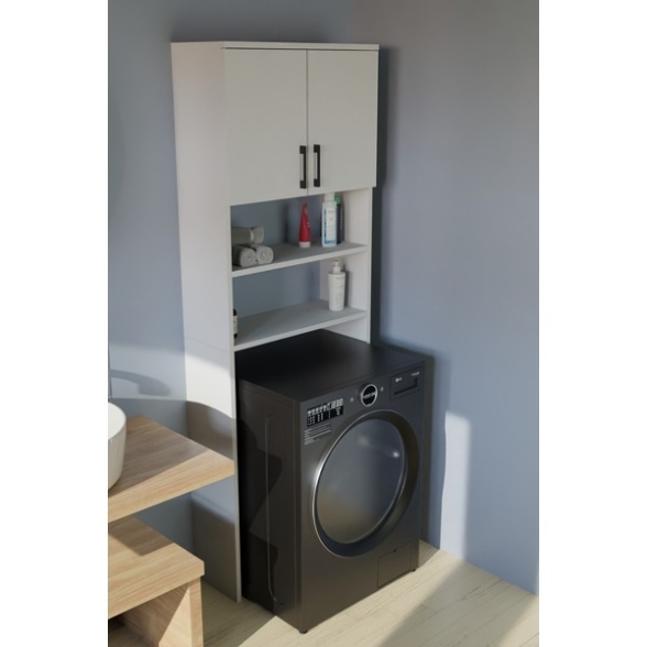 Mobile Coprilavatrice 2 Ante 2 Vani 65x27x185 Window Bianco