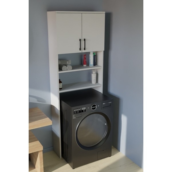Mobile Coprilavatrice 2 Ante 2 Vani 65x27x185 Window Bianco