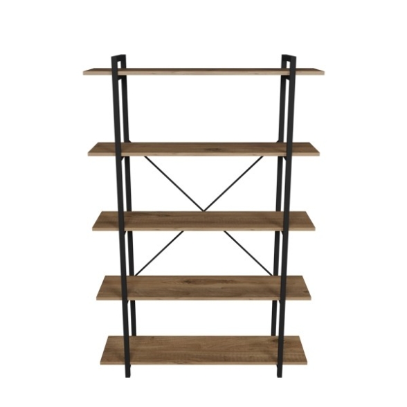 Libreria 5 Ripiani Stile Industrial 120x34x180 Jonah Rovere