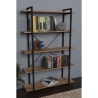 Libreria 5 Ripiani Stile Industrial 120x34x180 Jonah Rovere