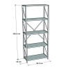 Libreria 5 Ripiani Stile Industrial 88x34x180 Jacob Antracite