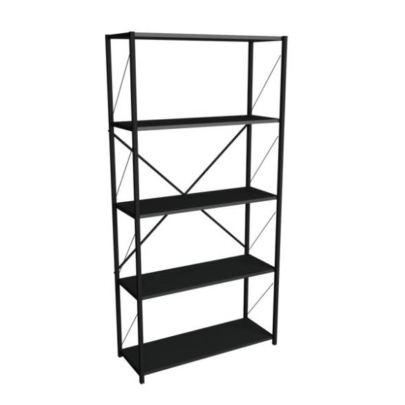 Libreria 5 Ripiani Stile Industrial 88x34x180 Jacob Antracite