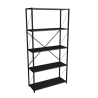 Libreria 5 Ripiani Stile Industrial 88x34x180 Jacob Antracite