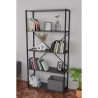 Libreria 5 Ripiani Stile Industrial 88x34x180 Jacob Antracite