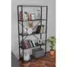 Libreria 5 Ripiani Stile Industrial 88x34x180 Jacob Antracite
