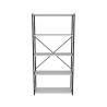 Libreria 5 Ripiani Stile Industrial 88x34x180 Jacob Bianco