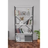 Libreria 5 Ripiani Stile Industrial 88x34x180 Jacob Bianco