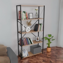 Libreria 5 Ripiani Stile Industrial 88x34x180 Jacob Rovere