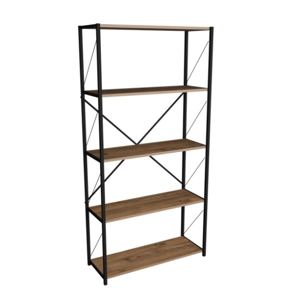 Libreria 5 Ripiani Stile Industrial 88x34x180 Jacob Rovere