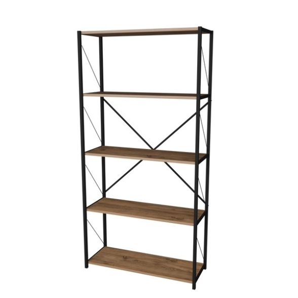 Libreria 5 Ripiani Stile Industrial 88x34x180 Jacob Rovere